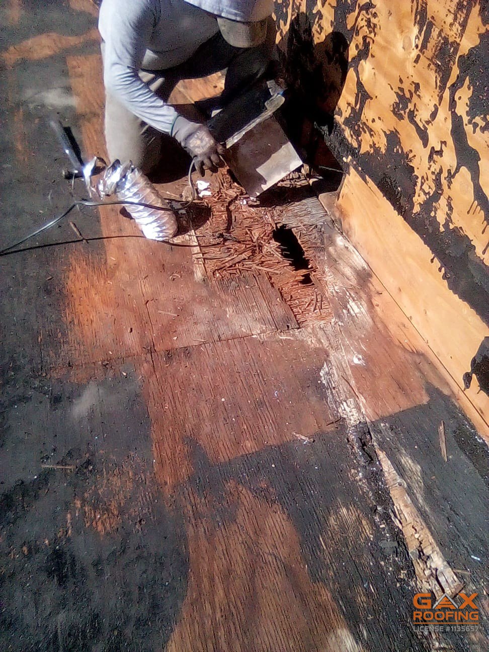 GAX Roofing commercial torchdown flat roof project in Redlands, CA