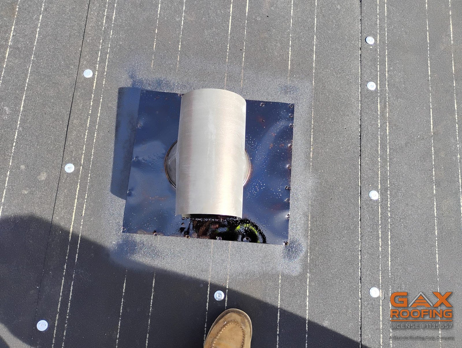 GAX Roofing commercial torchdown flat roof project in Redlands, CA