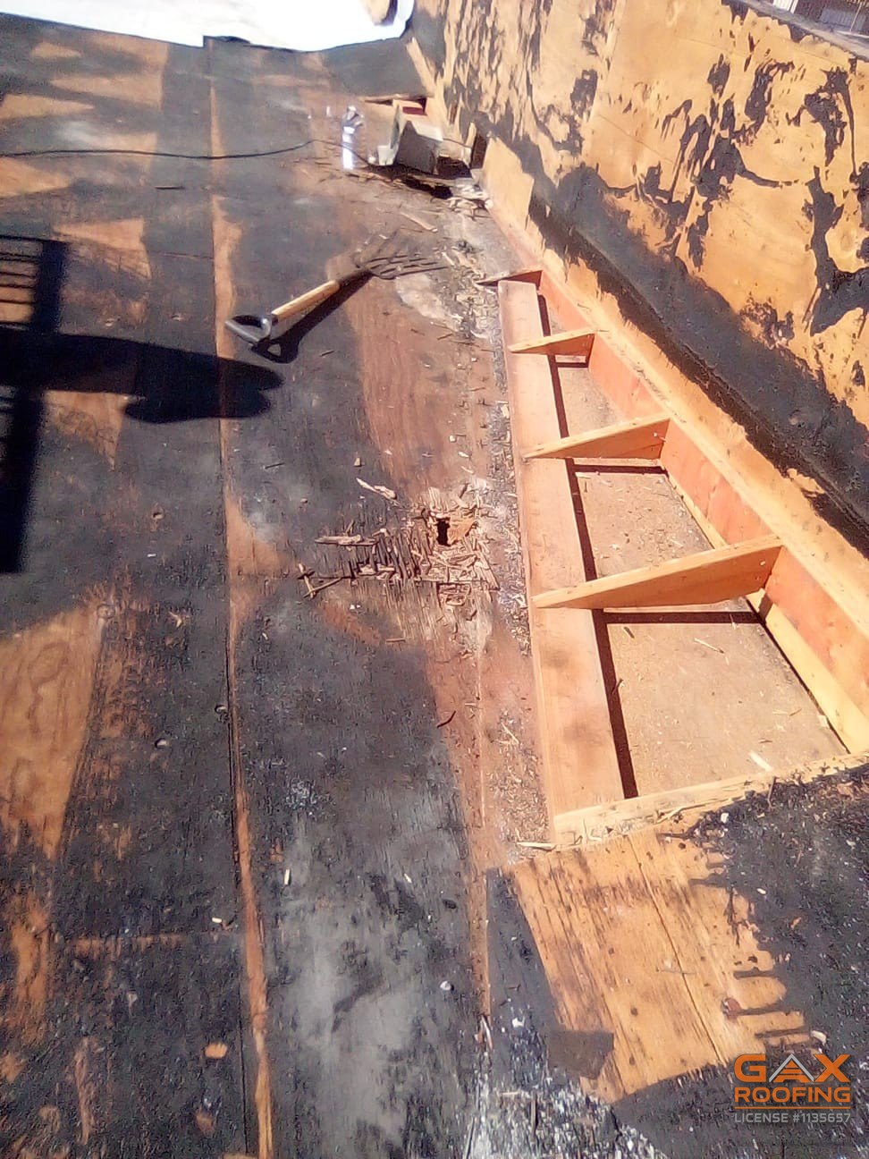 Torch applied modified bitumen flat roof on a Redlands, CA commercial building installed by GAX Roofing