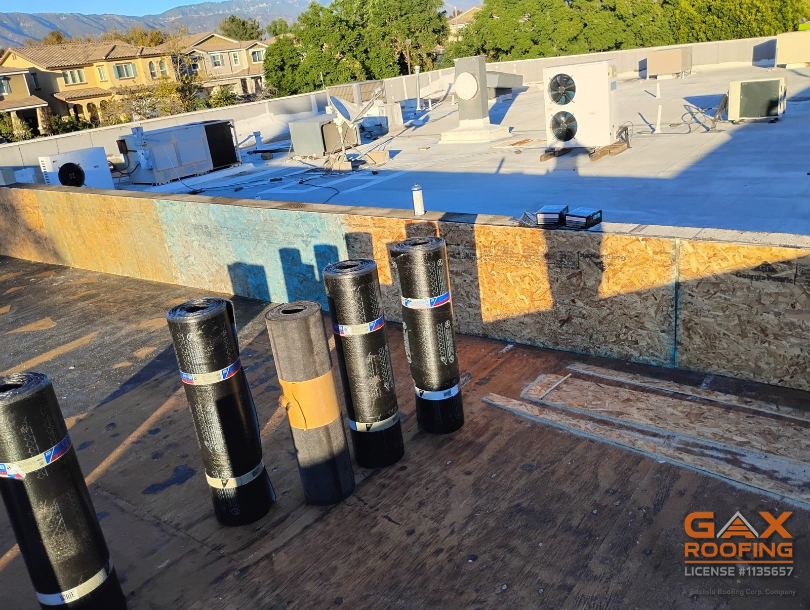 Commercial torchdown roofing by GAX Roofing in Redlands, California