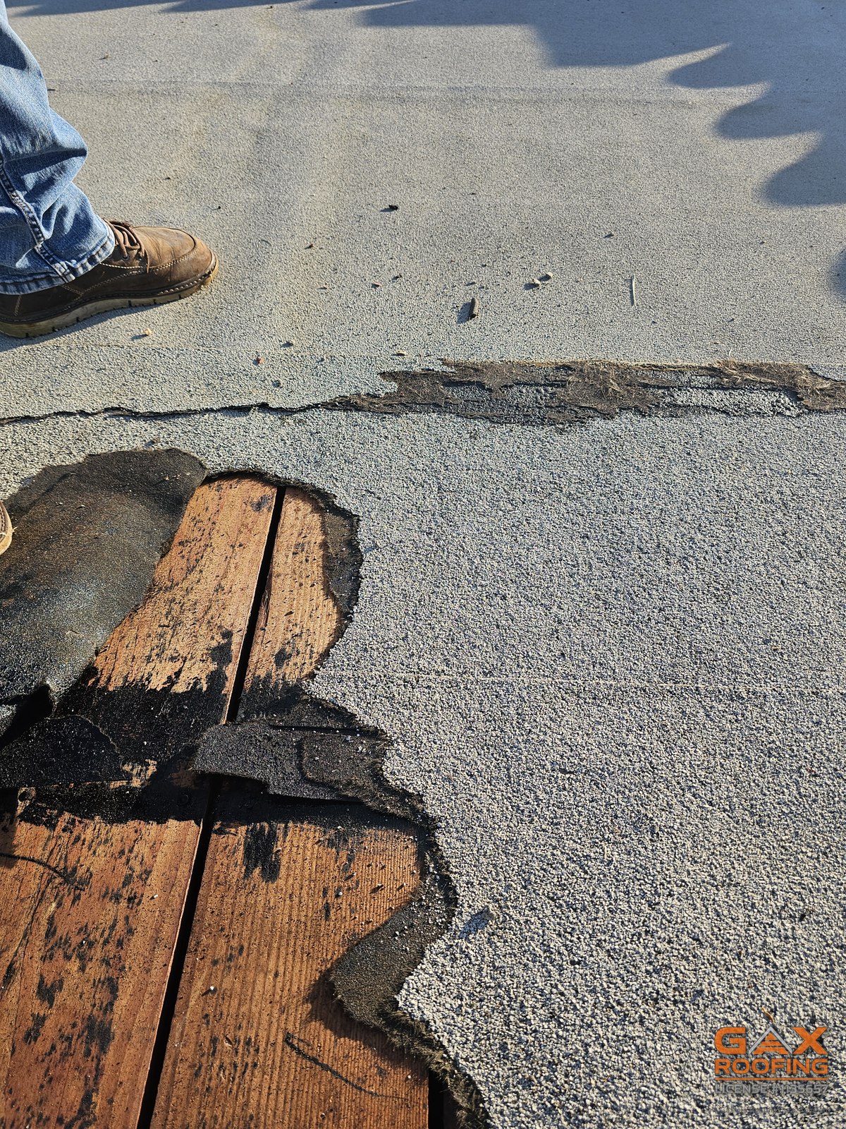 Commercial roof leak documented in Chino, California