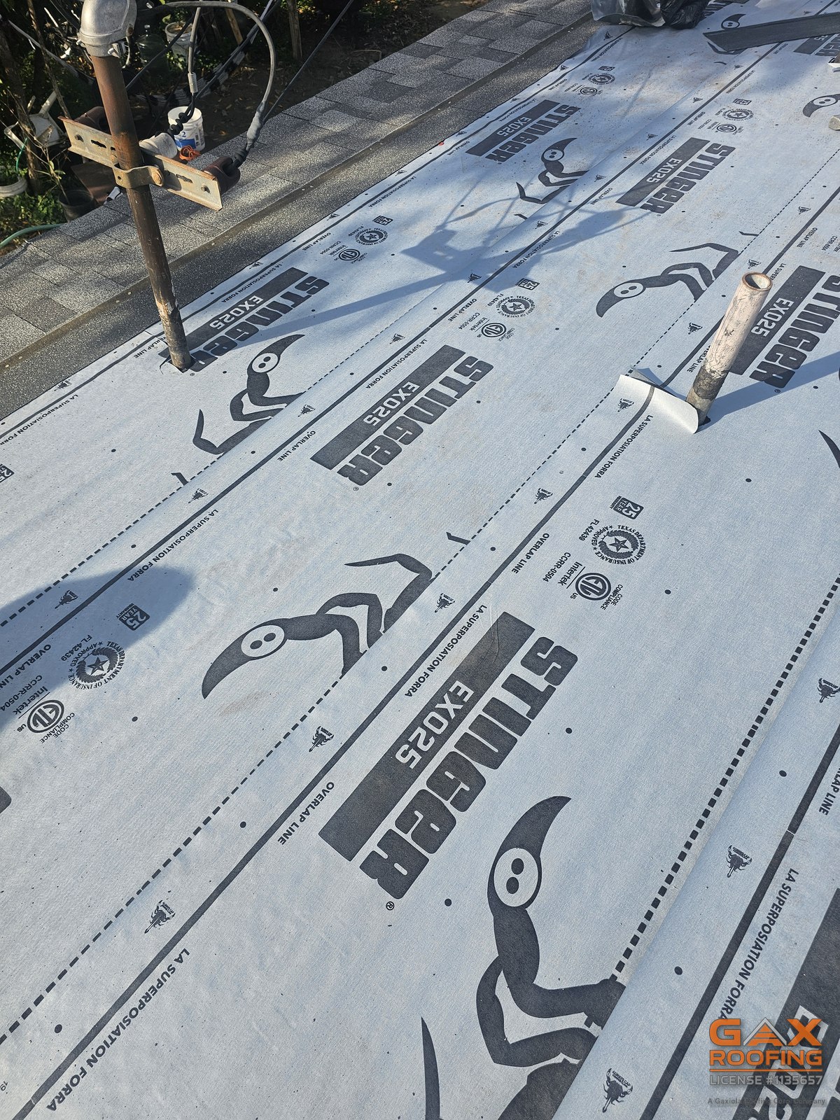 Completed shingle roof in La Habra, California