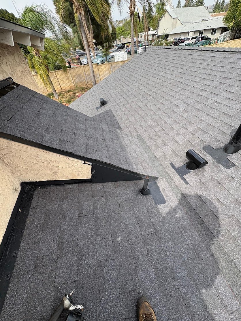 Shingle roof aerial neighborhood