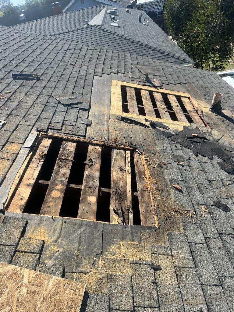 Residential tile roof with San Gabriel Mountains