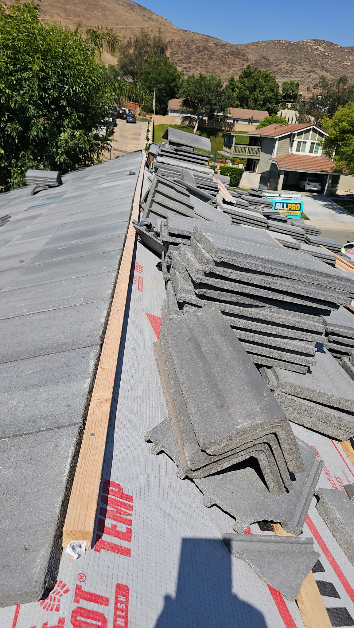 Completed concrete tile roof Rancho Cucamonga