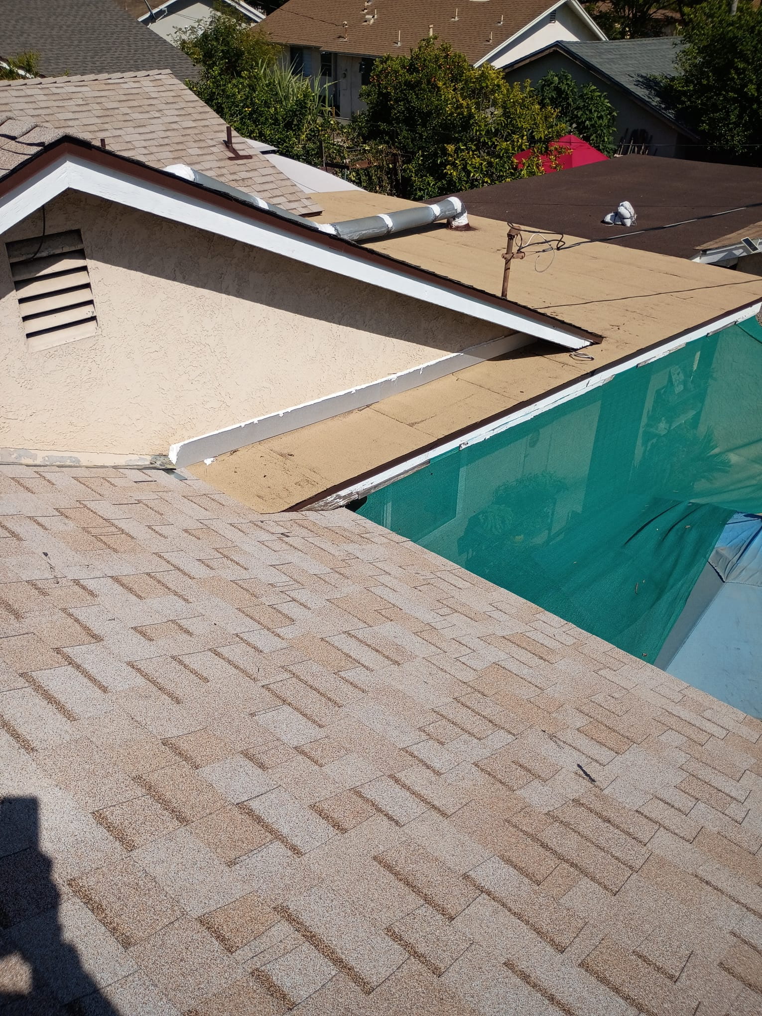 White shingle replacement completed GAX Roofing