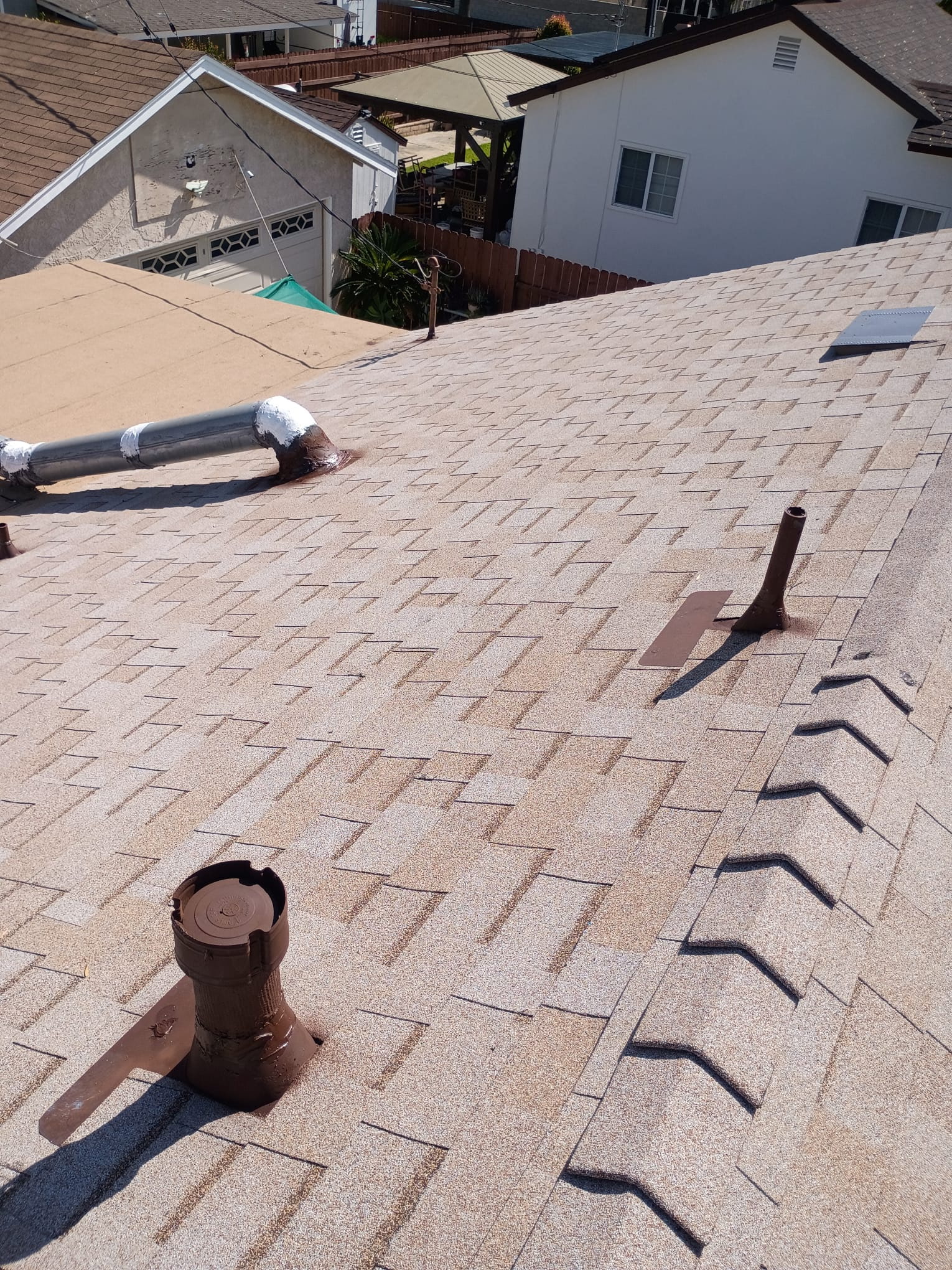 Complex roofline shingle replacement GAX Roofing