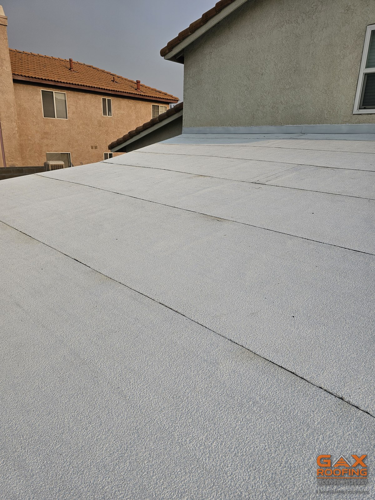 Polyfresko flat roof system in Rowland Heights, California