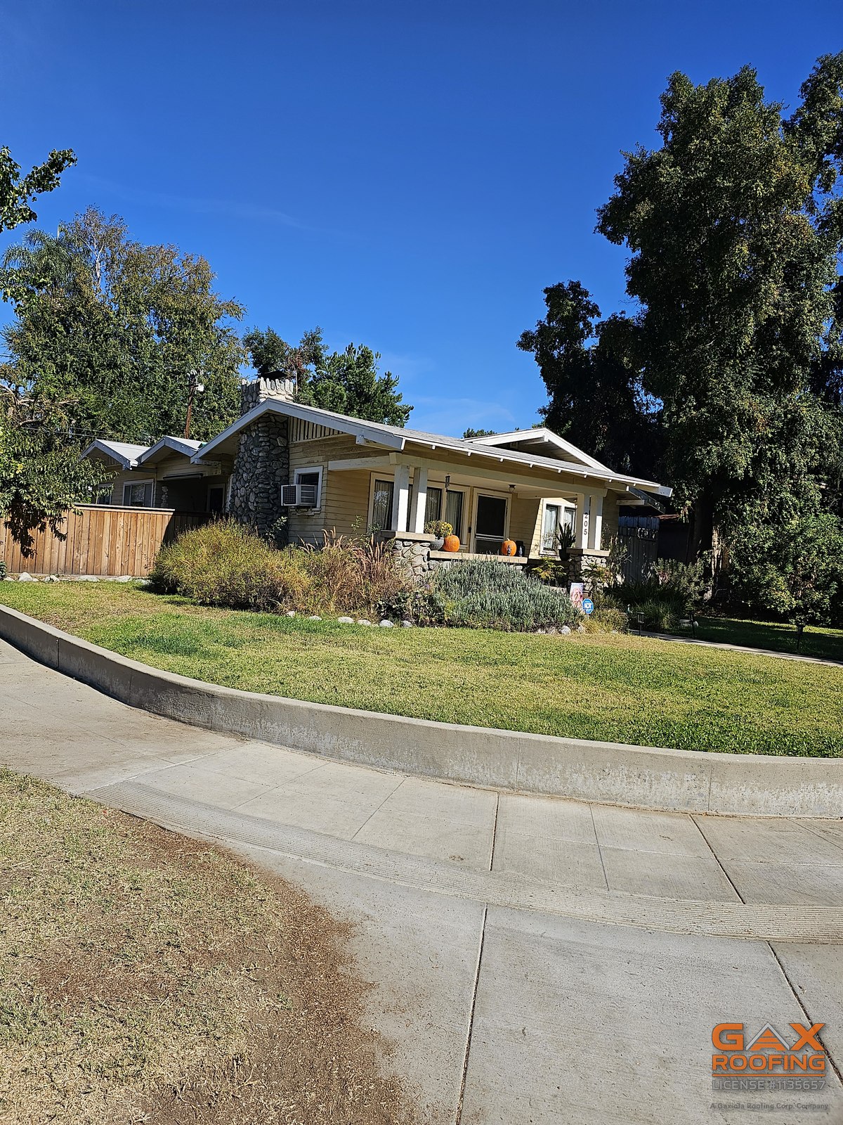Completed roof replacement in Whittier, California
