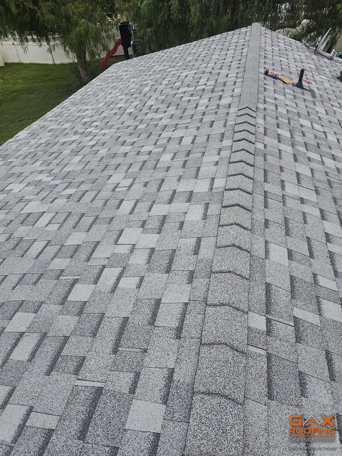 Shingle install in progress in Montclair, California