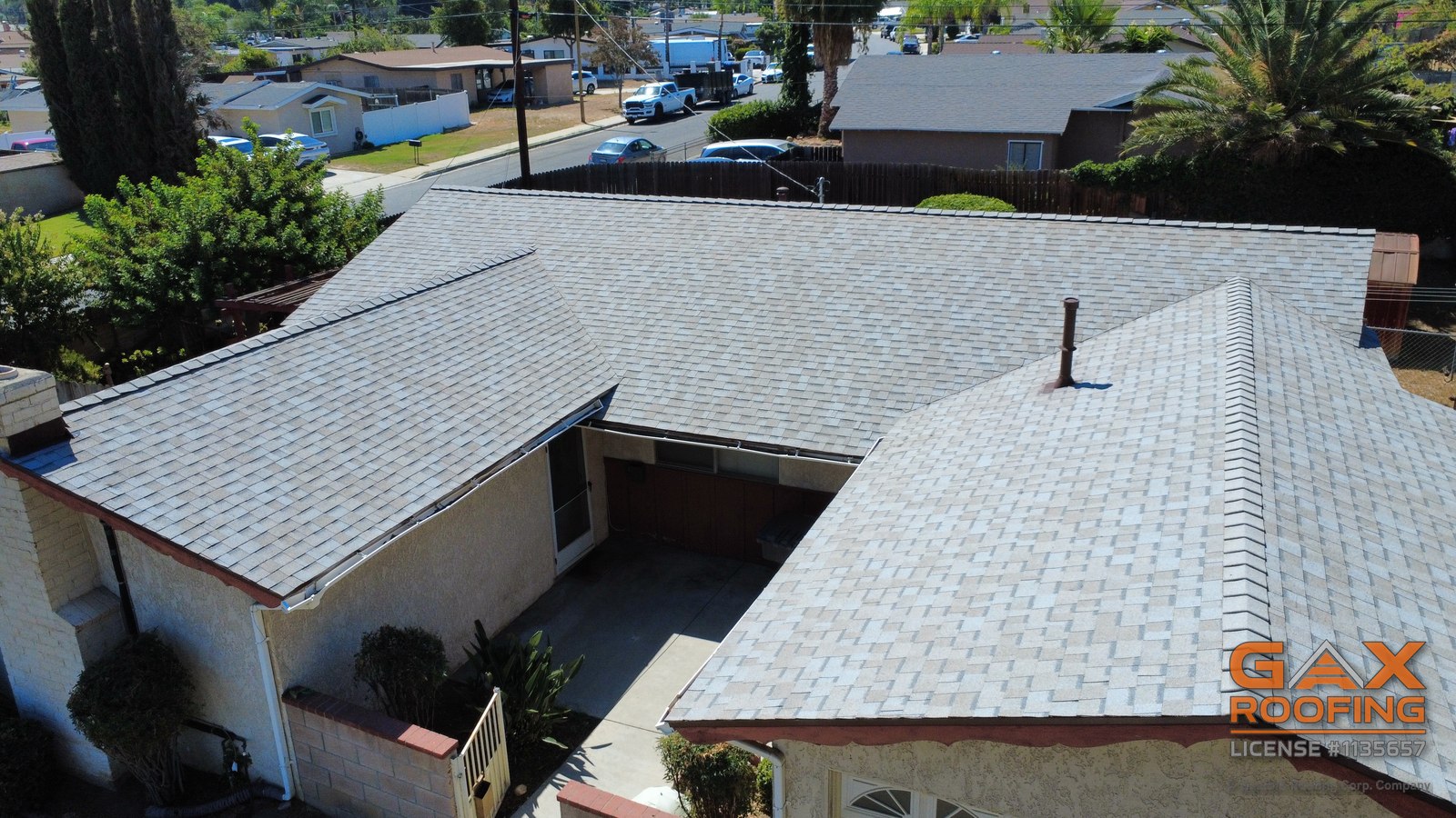 Completed shingle roof replacement by GAX Roofing