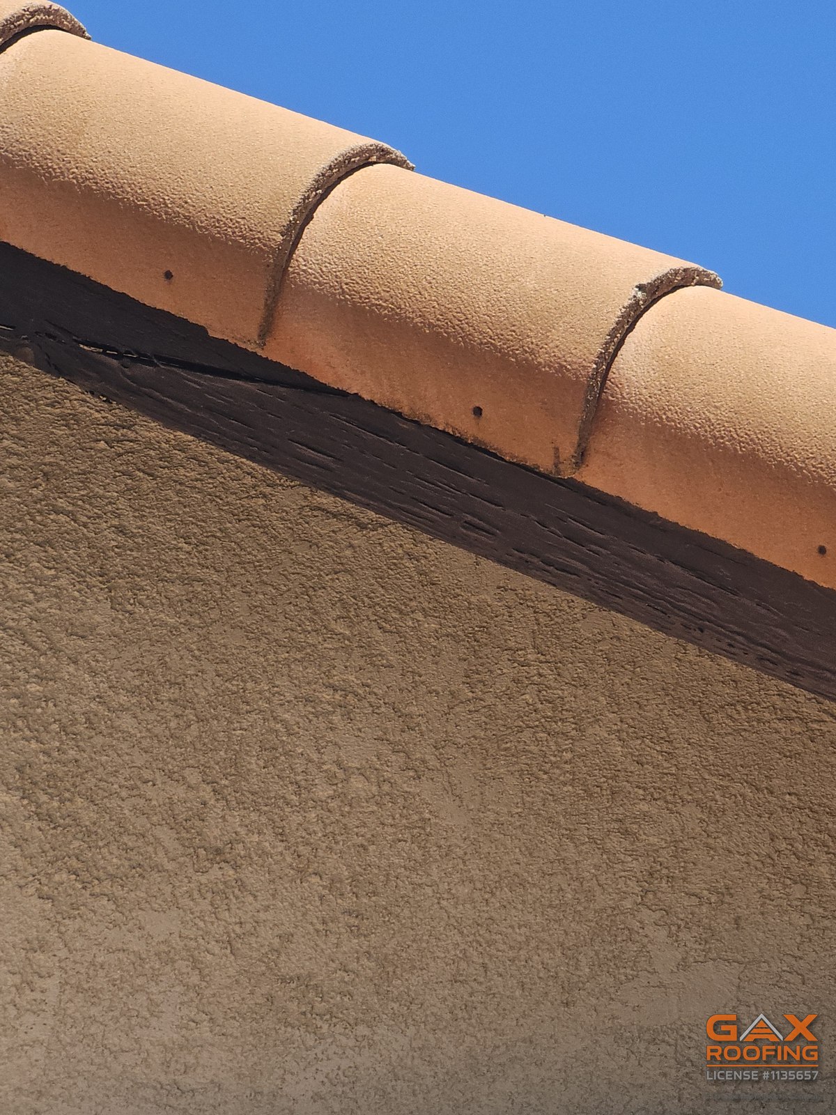 Rake tile repair detail on an Irvine, California roof