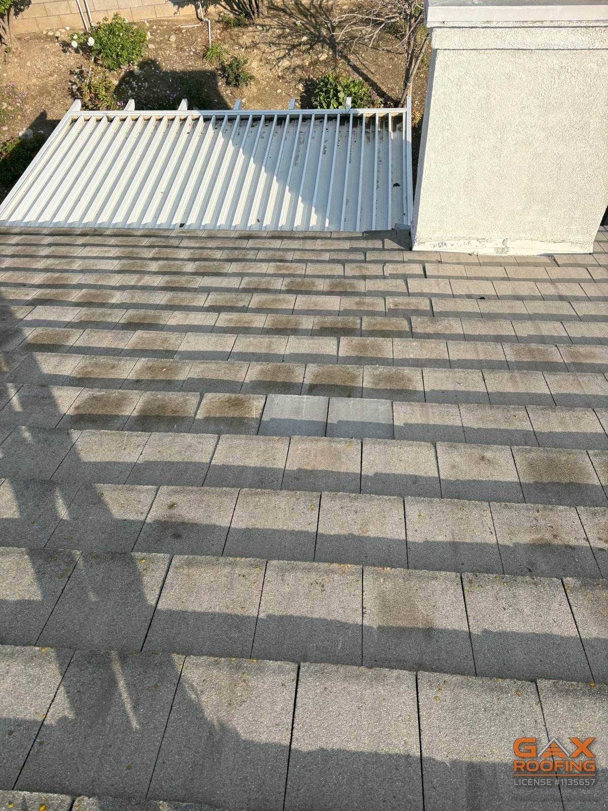 Concrete tile roof in Corona, CA before a GAX Roofing leak repair